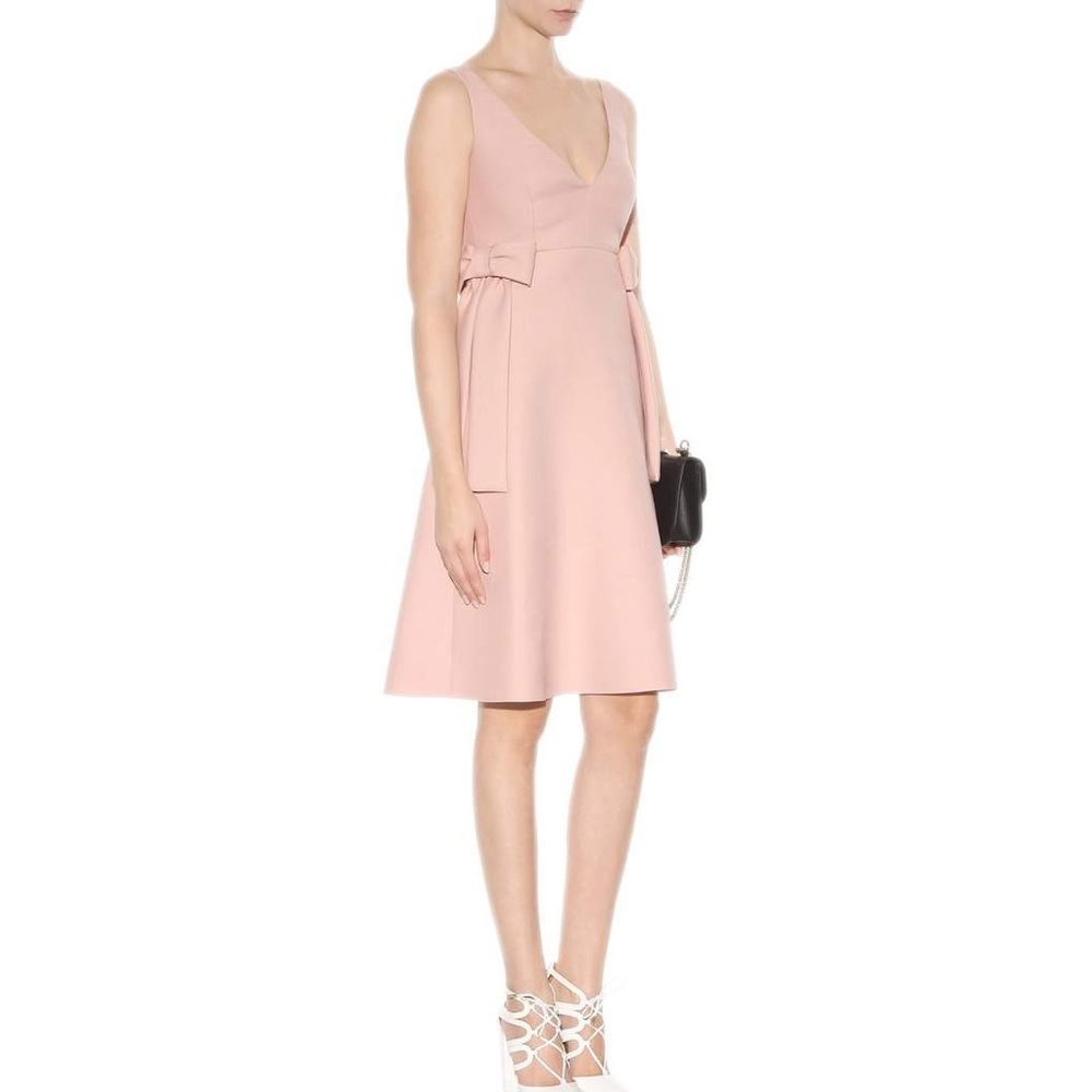 Valentino Side bow detail wool and silk dress